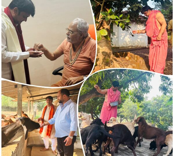 Seeking blessings from Shiv Pooja, Havan, and Gau seva