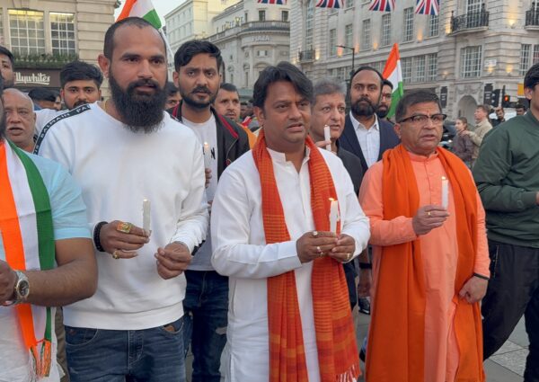 Prayers for Peace and Candlelight March at Piccadilly Circus, London for Pahalgam- Kashmir.