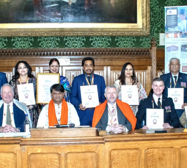 The interfaith community came together to celebrate Shri Ram Navami at the British Parliament with Guruji.