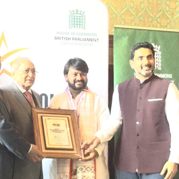 Guruji recognized for his outstanding contributions to Global Spiritual Growth Unity at the House of Commons in London.