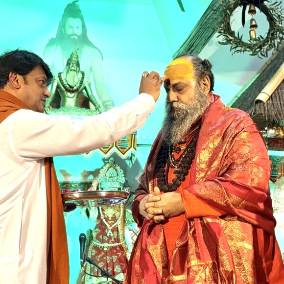 Indian Hindu saint received recognition at Siddhashram London from Guruji.