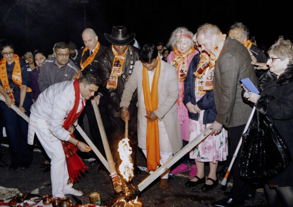 Hosts the Grand Holika Dahan Celebrations at Siddhashram in Harrow, London.