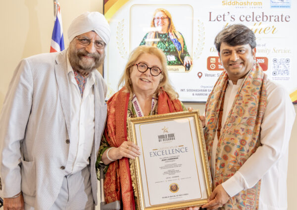 Jean Lammiman honoured by the World Book of Records., celebrating three decades of her unwavering dedication to public service.