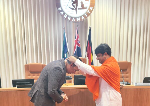 Guruji was awarded a Recognition Certificate by Councillor Sameer Ji in Sydney.