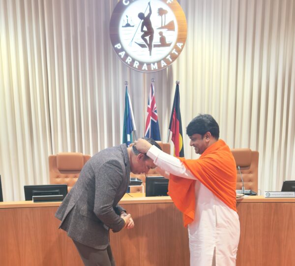 Guruji was awarded a Recognition Certificate by Councillor Sameer Ji in Sydney.
